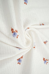 Pointelle Rib Knit Ditsy Daisy Floral