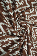 1 yarda de tela de punto cepillado DTY con estampado tribal bohemio, material suave y elástico, ancho de 58/60 pulgadas
