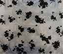 Floral Flocking Mesh Black