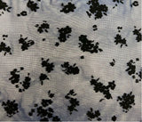 Floral Flocking Mesh Black