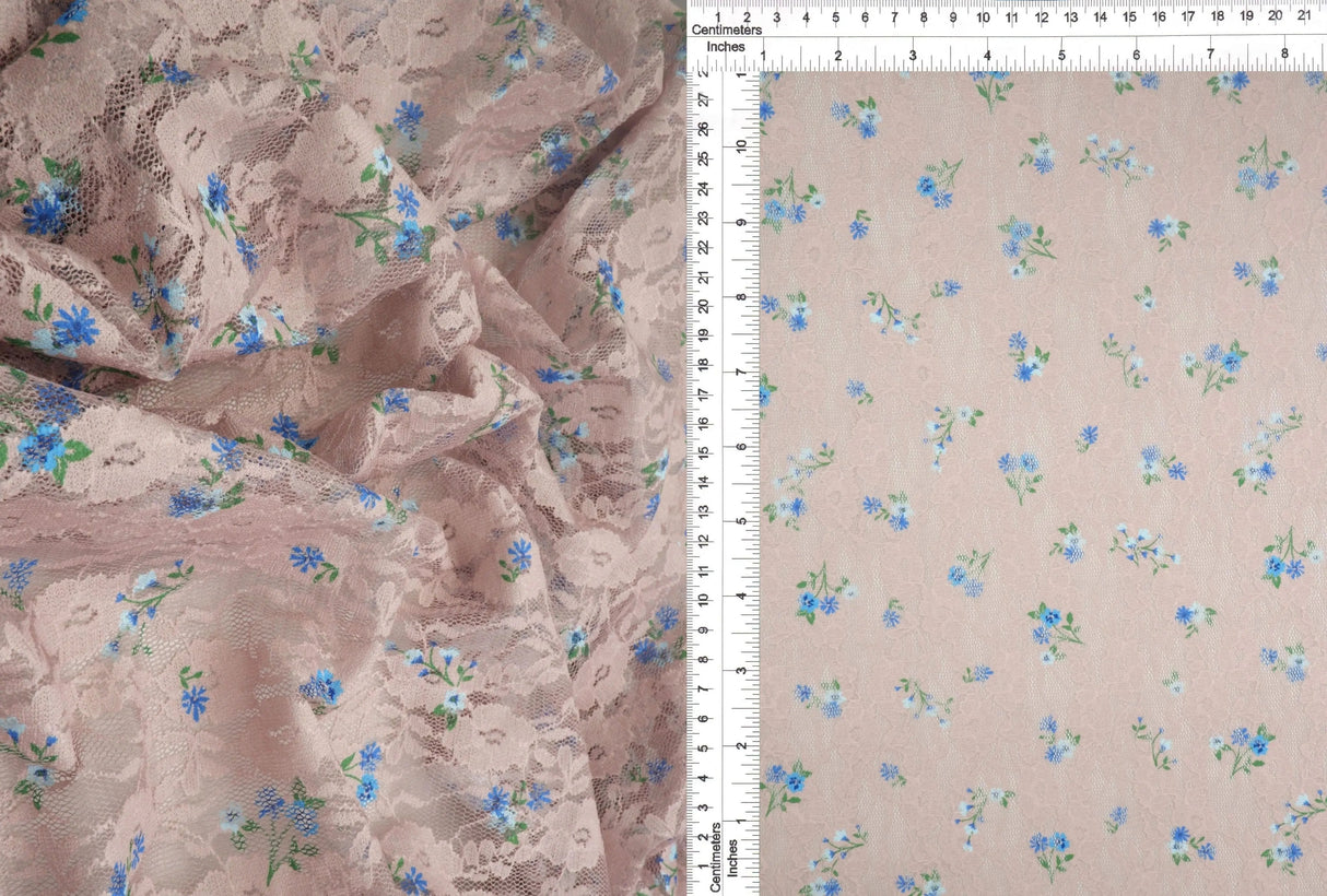 Ditsy Lace Digital Print Fabric 92 Polyester 8 Spandex Stretch 56/58 Inches Wide