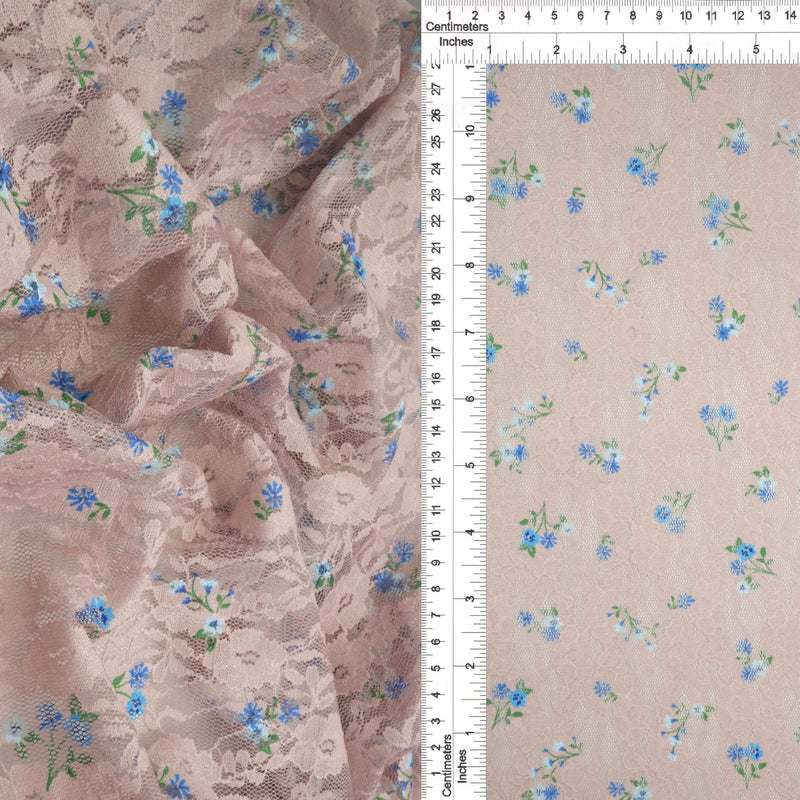 Floral Printed Lace Fabric