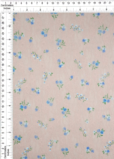 1 Yard Ditsy Printed Lace Fabric, 56/58? Wide Polyester Spandex Blend