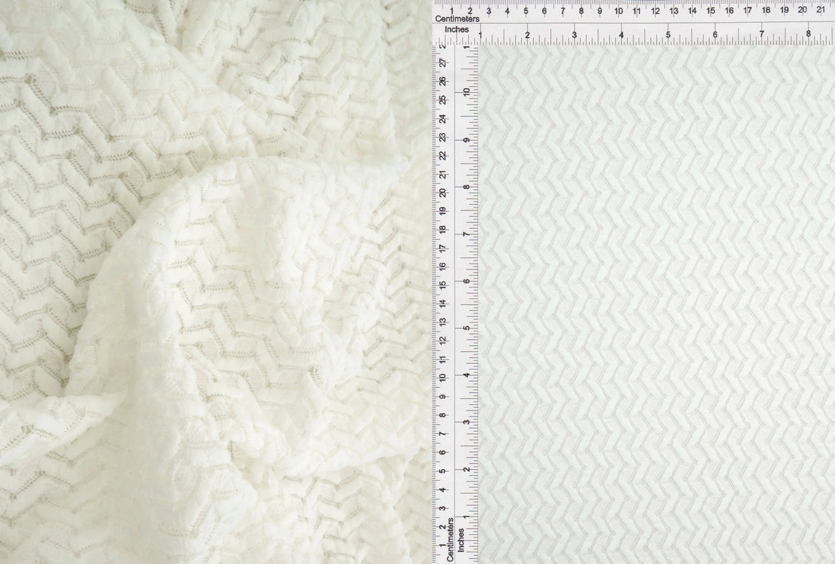 1 Yard Crochet Lace Fabric, 58/60? Wide Polyester Spandex Blend