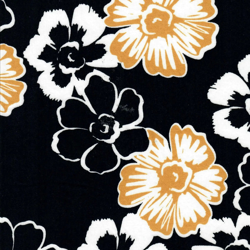 1 Yard DTY Brushed Flower Print Knit Fabric 58/60 Inches Wide Soft Stretch
