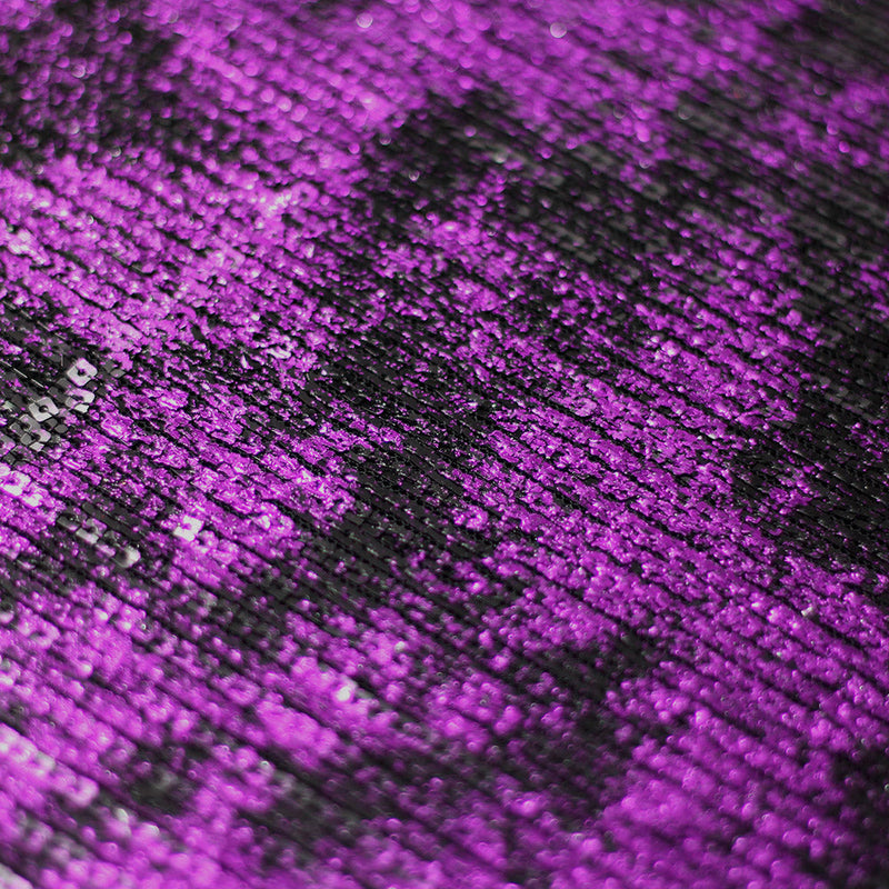 Dusted Sequins Nylon Spandex Fabric - Purple Black/Silver Black/Gold Black/Red Black, Round Sequins, 52/54" Width (1 Yard)