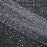 Glitter Tulle - Metallic Silver on White