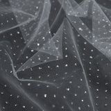 Glitter Tulle - Metallic Silver on White