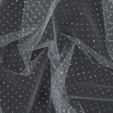 Glitter Tulle - Metallic Silver on White