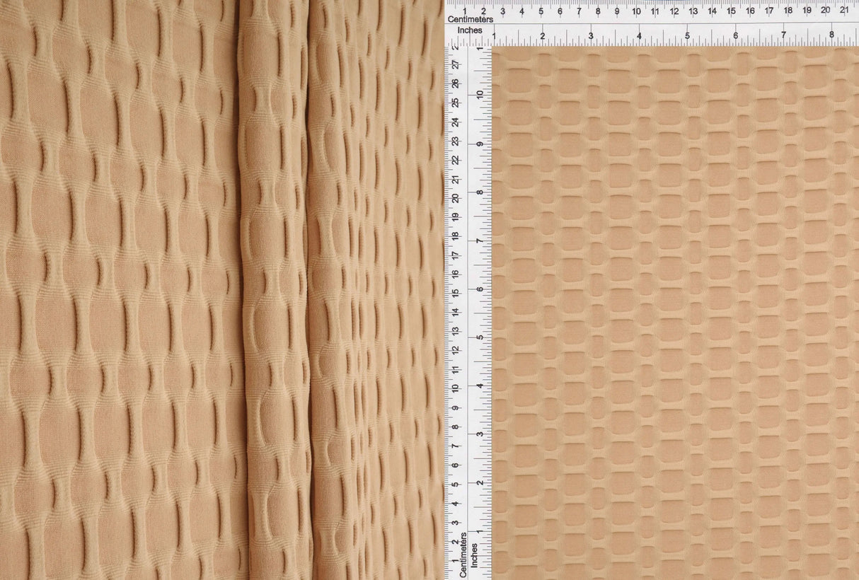 1 Yard Honeycomb Knit Solid Stretch Jacquard Fabric 58 Inch Wide