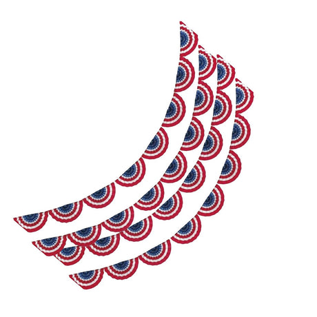 Patriotic Scalloped Paper Fan Garland 8ft