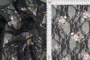 Tela de encaje con estampado digital floral de 1 yarda, 92% poliéster 8% spandex, suave y elástica, 56/58 pulgadas de ancho