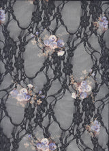 1 Yard Digital Floral Lace Fabric, 56/58? Wide Polyester Spandex Blend