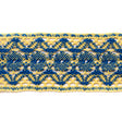 Blue/Yellow Crochet Trim - 3"