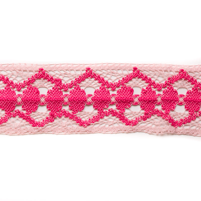 Pink Crochet Trim - 3.5"