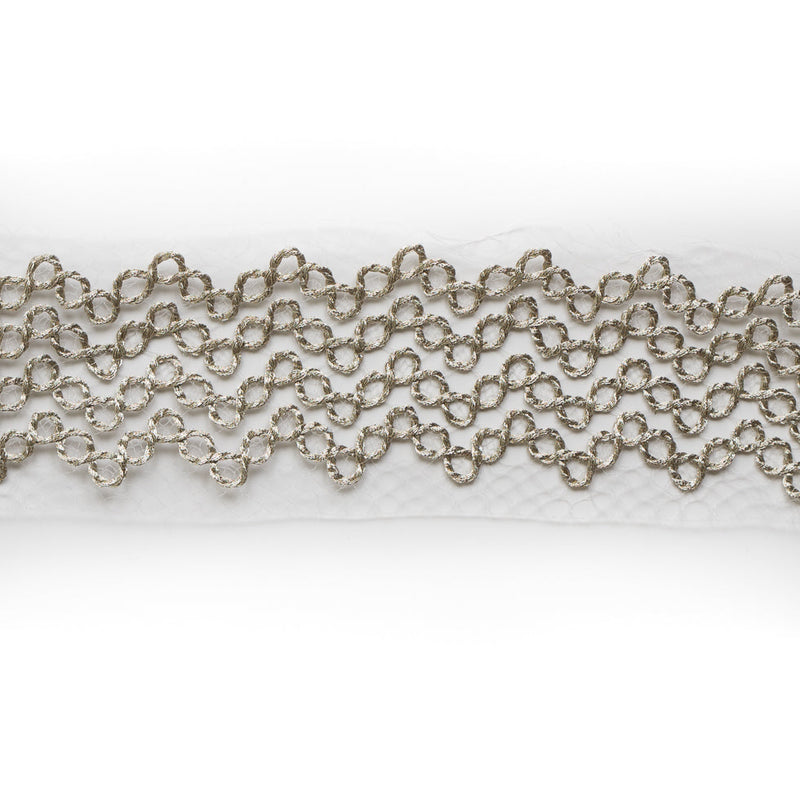 Metallic Silver Lace Trim - 3"