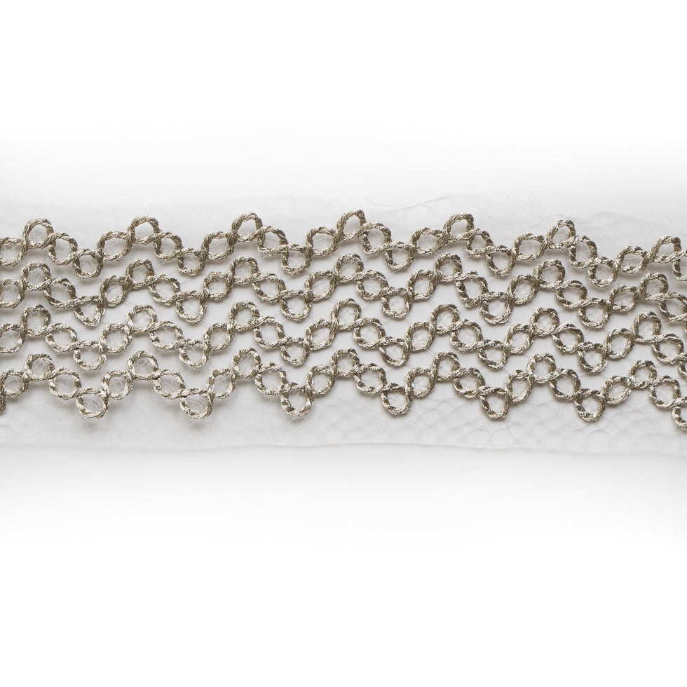 Metallic Silver Lace Trim - 3"