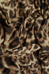 Animal Print Stretch Knit Fabric Brown