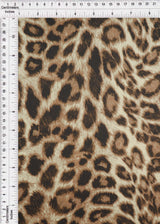 Animal Print Stretch Knit Fabric Brown