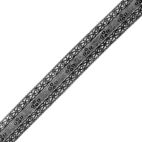 Black Cotton Crochet Lace Trim - 1"
