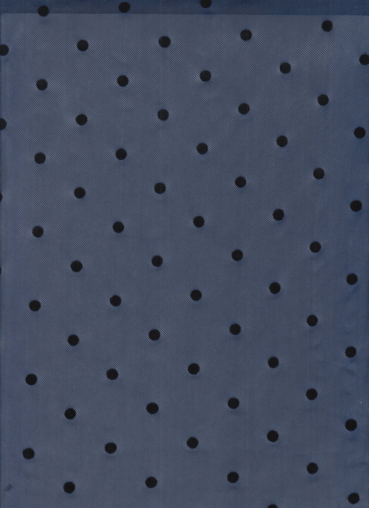 Polka Dot Flocking Mesh Fabric Navy