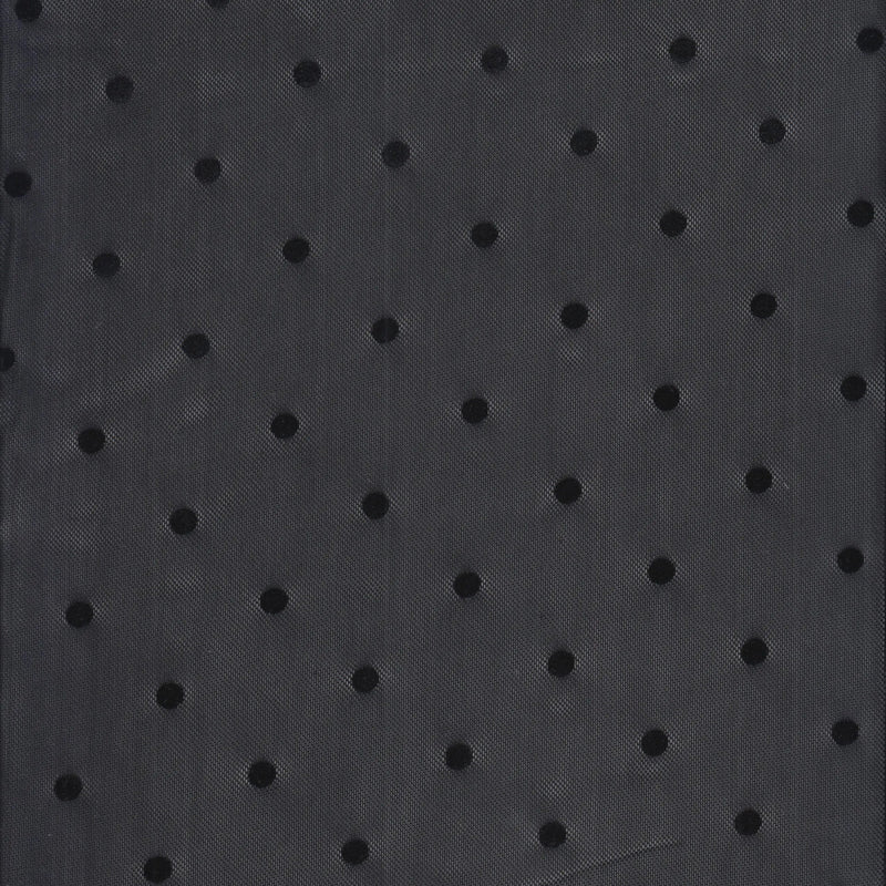 1 Yard Polyester Spandex 100 GSM Mesh Fabric Polka Dot Flocking Soft Stretch Sheer 56/57" Width