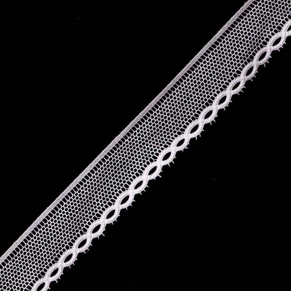1" White Eyelet Lace Trim