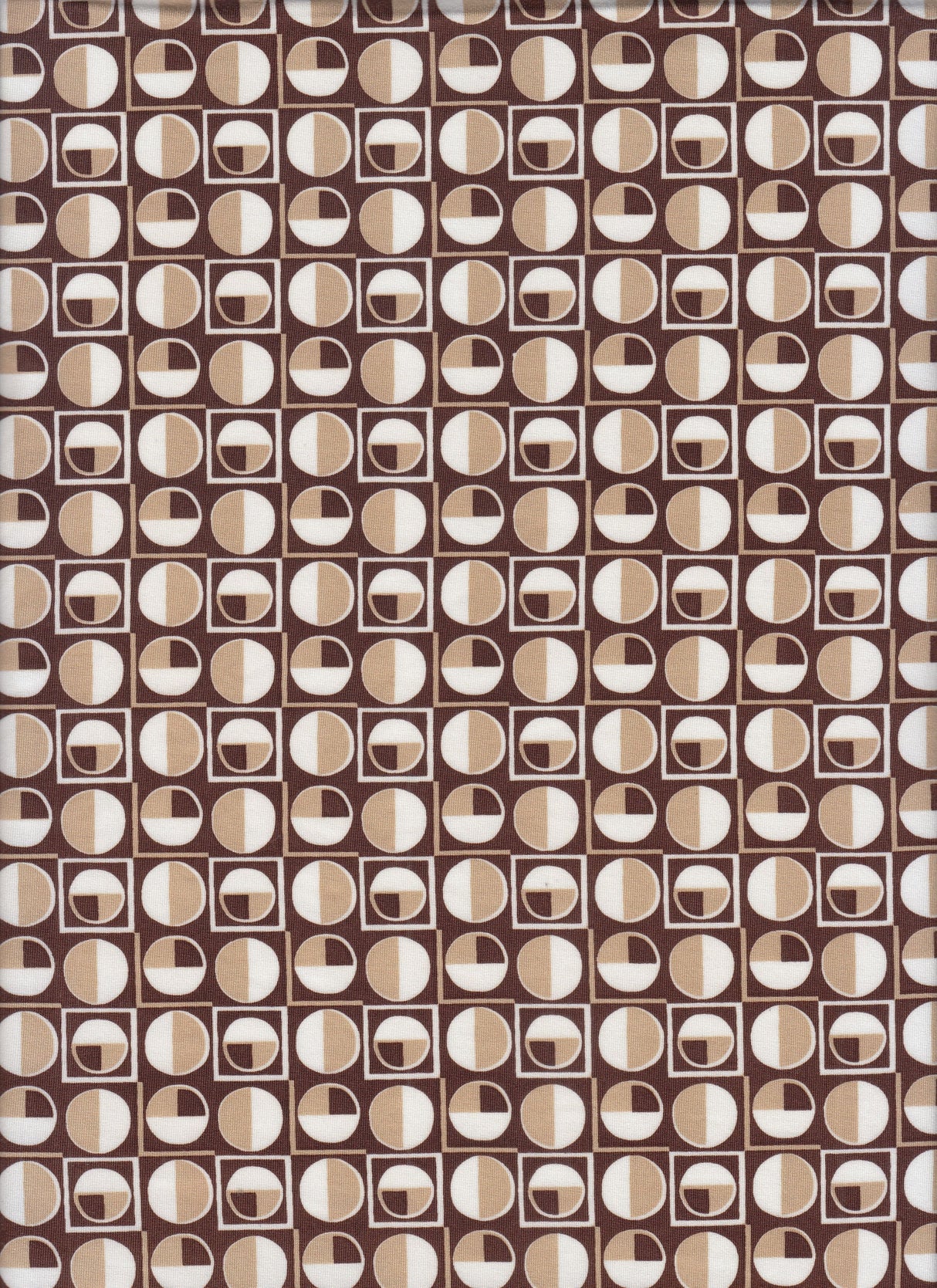 Geometric Print DTY Stretch Knit Fabric Brown