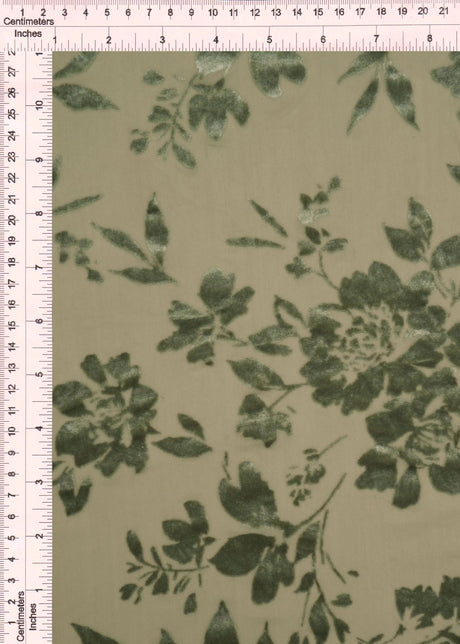 Floral Velvet Burnout Stretch Knit Fabric 55" Wide
