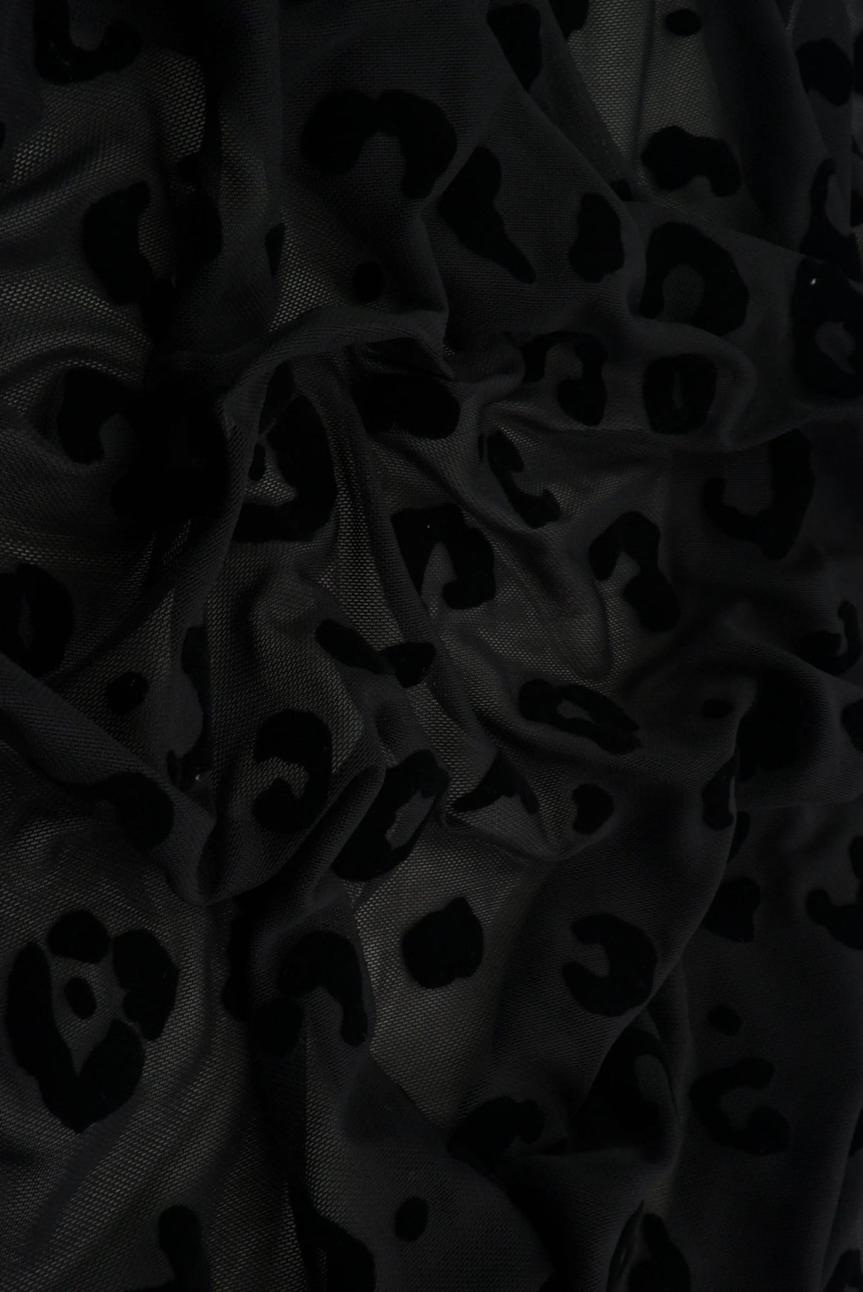 1 Yard Leopard Flocking Mesh Fabric, 56/57? Wide Polyester Spandex Blend