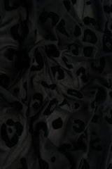 1 Yard Leopard Flocking Mesh Fabric, 56/57? Wide Polyester Spandex Blend