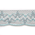 Gray and Turquoise Scalloped Crochet Trim - 6"
