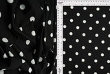 Polka Dot DTY Knit Fabric Black