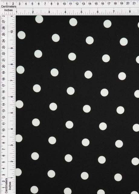 Polka Dot DTY Knit Fabric Black