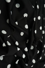 Polka Dot DTY Knit Fabric Black