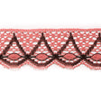 Salmon/Brown Crochet Trim - 4.25"