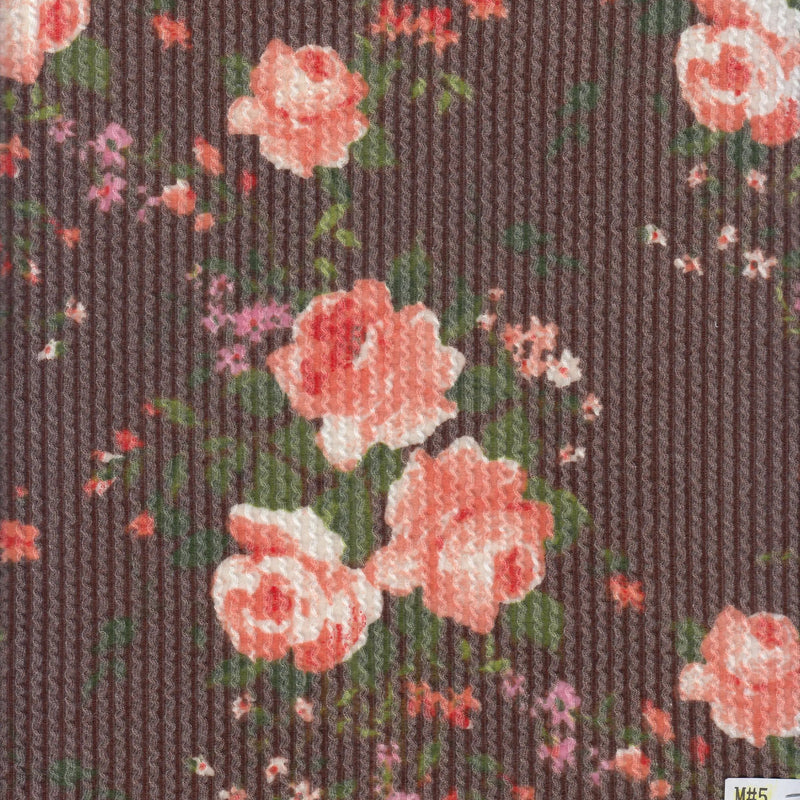 1 Yard Double Knit Cozy Flower Print Fabric Soft Polyester Rayon Spandex Blend 56/57 Inch Width