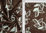 Leaf Print Brushed DTY Knit Fabric Brown