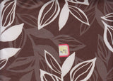 Leaf Print Brushed DTY Knit Fabric Brown