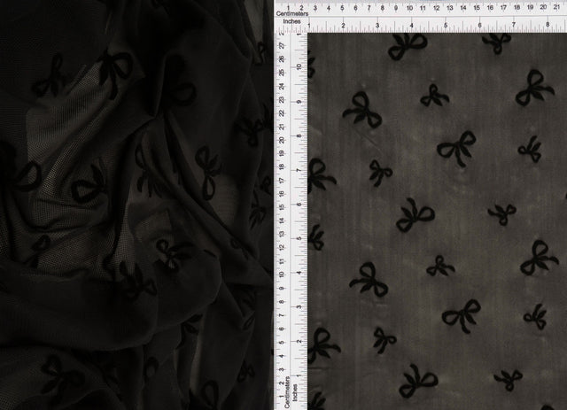 Bow Flocking Mesh Fabric