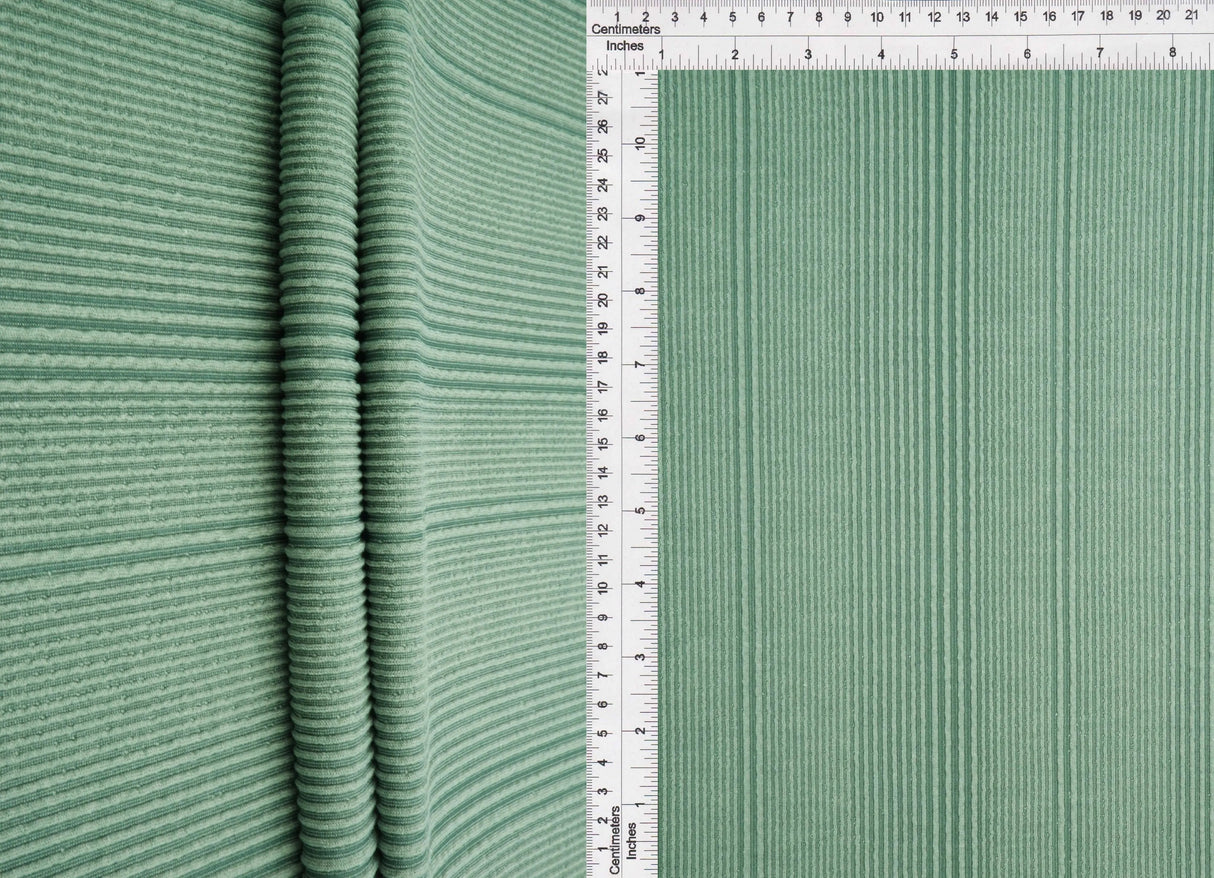 1 Yard Variegated Jacquard Rib Fabric 52/54 Inch Wide Polyester Rayon Spandex Blend