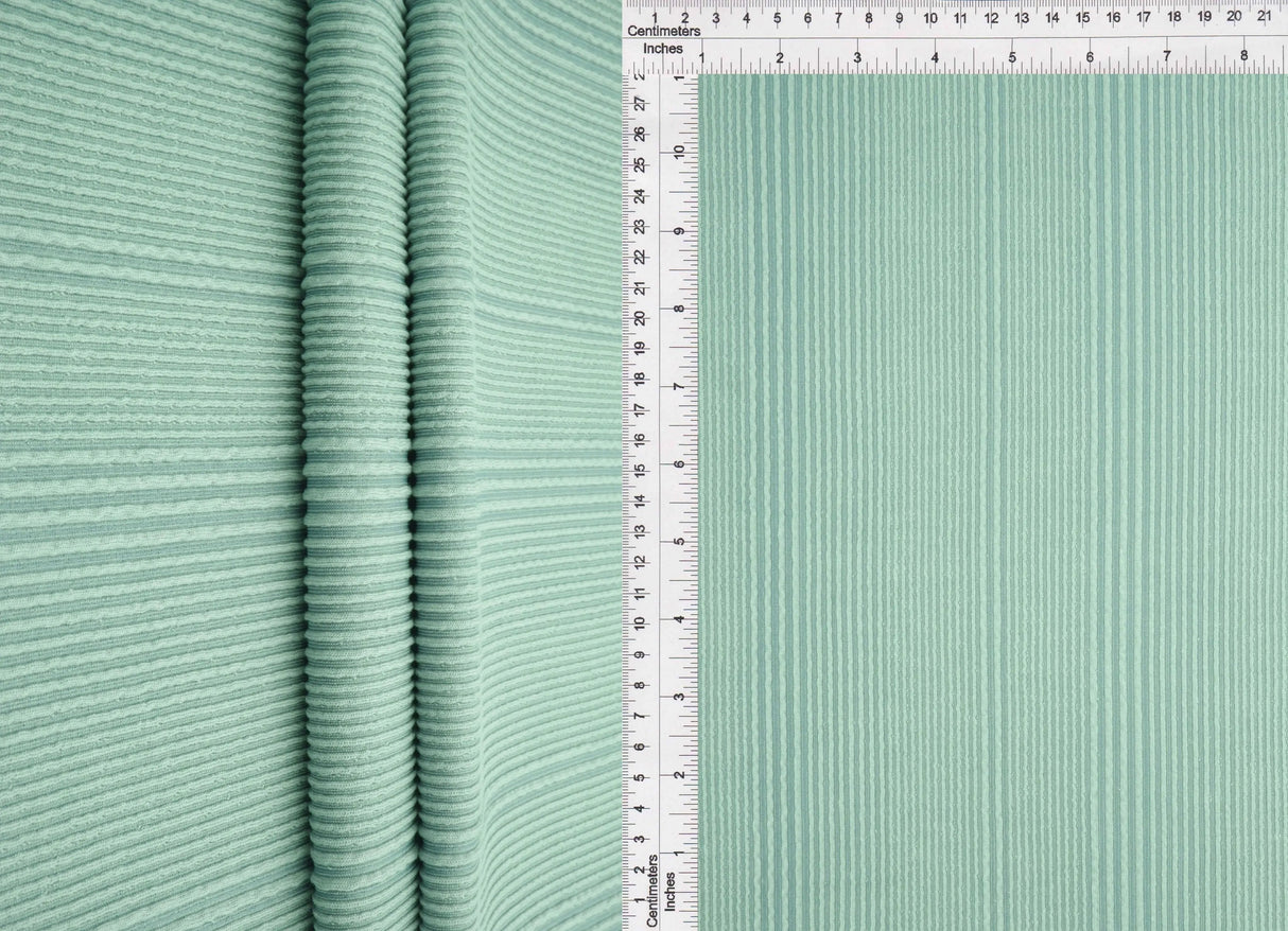 1 Yard Variegated Jacquard Rib Fabric 52/54 Inch Wide Polyester Rayon Spandex Blend