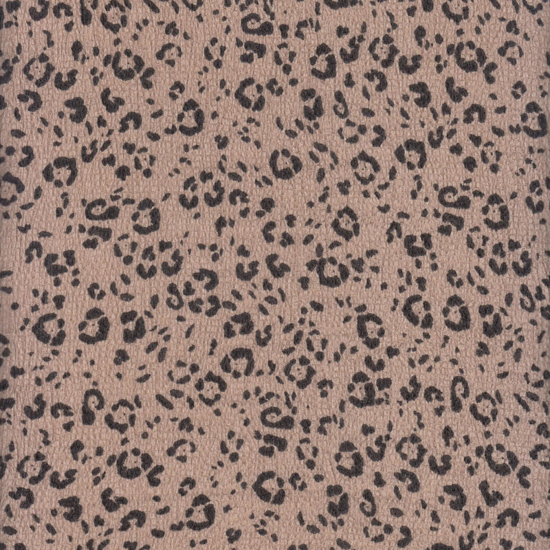 1 Yard Ella Ripple Jersey Leopard Print Fabric, 58'' Wide Polyester Spandex Blend