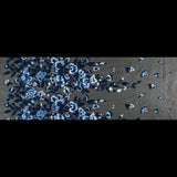 Royal Blue and Sea Foam Novelty Floral Embroidered Mesh
