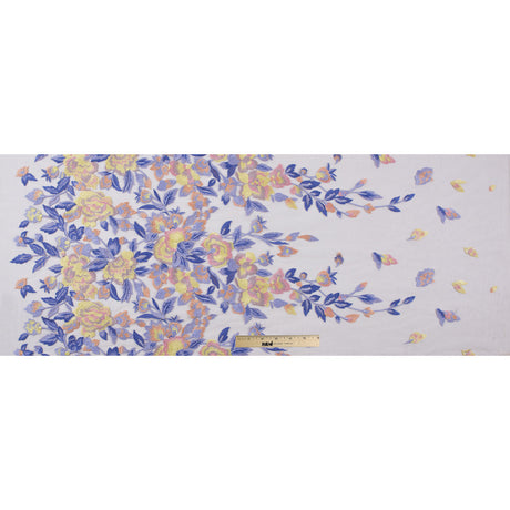 Lavender and Yellow Novelty Floral Embroidered Mesh