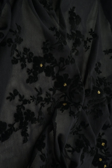 1 Yard Ditsy Flocking Glitter Fabric, 56/57? Wide Polyester Spandex Blend