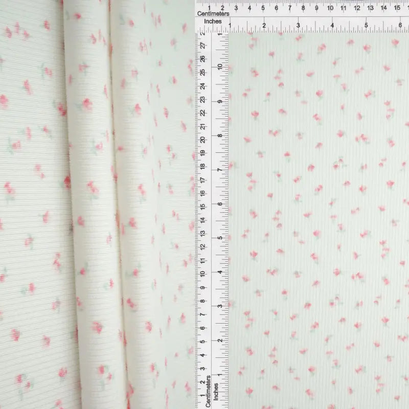 1 Yard Cotton Feel Ditsy Print Rib Knit Fabric 2x2 Rib Soft Stretch Polyester Spandex 58/59 Inch Wide