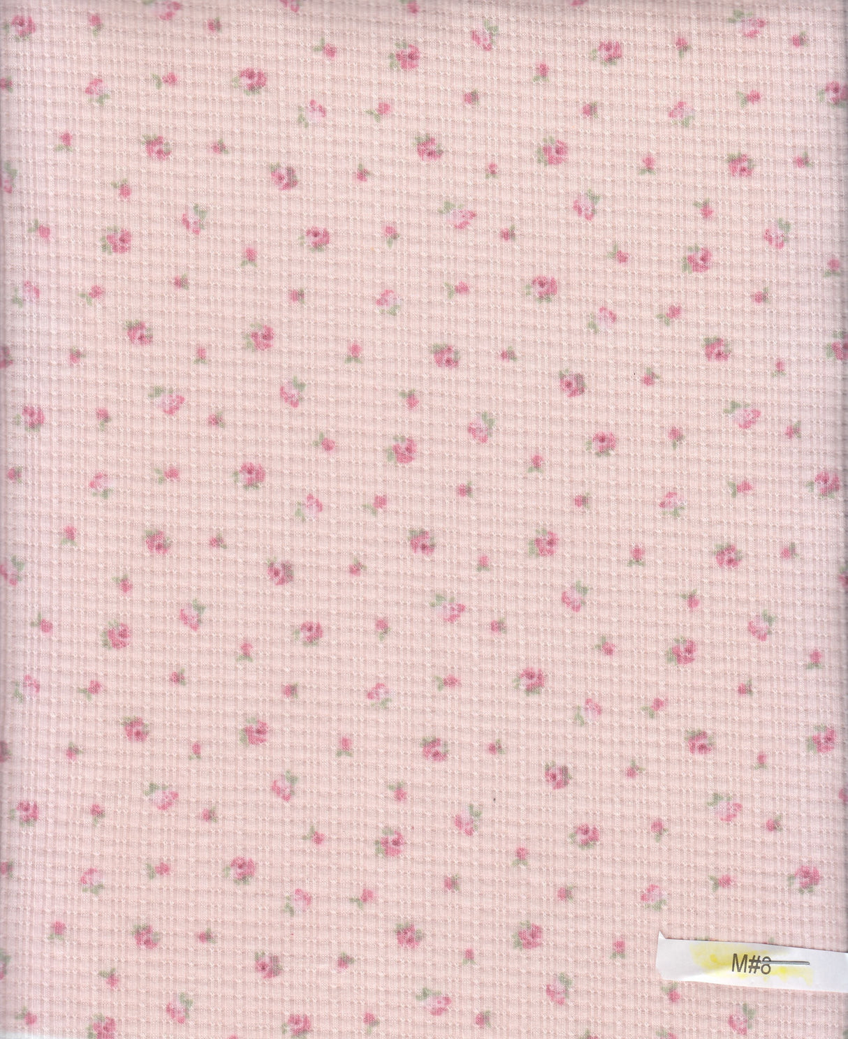 Ditsy Floral Pointelle Rib Knit Fabric Blush