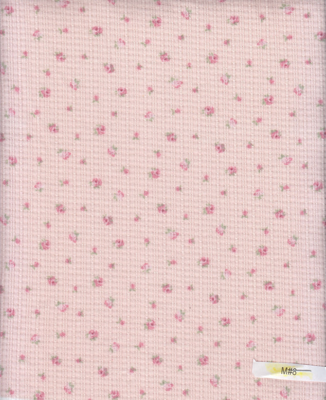 Ditsy Floral Pointelle Rib Knit Fabric Blush