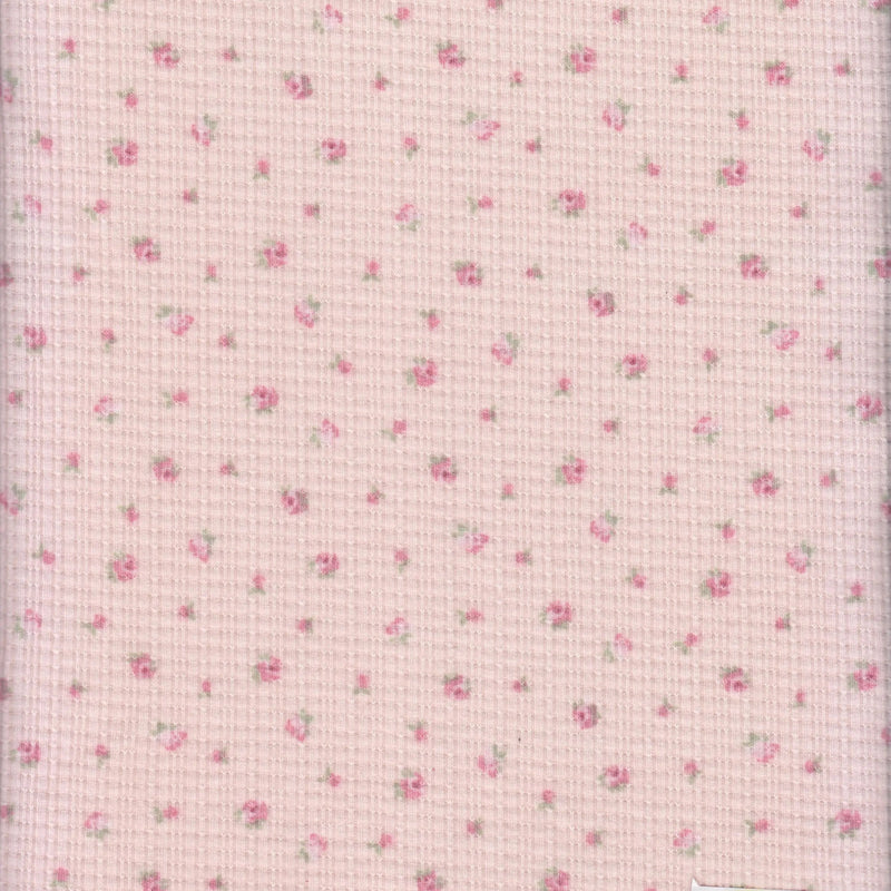 1 Yard Polyester Rayon Spandex 190 GSM Pointelle Ditsy Rib Print Fabric Soft 58/60" Width